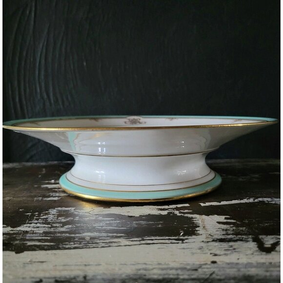 Antique F. Dommartin France Bird Pedestal Plate / Cake Plate / Cake Stand - Picture 2 of 7